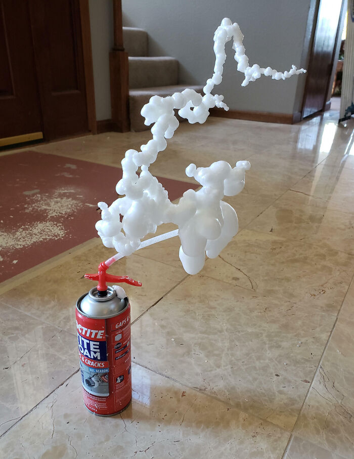 Slow-Leaking Foam Filler Turns Into This Spiky Explosion
