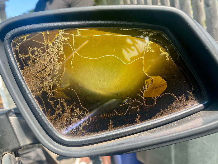 Side Mirror Broke and Water Made This Trippy Effect