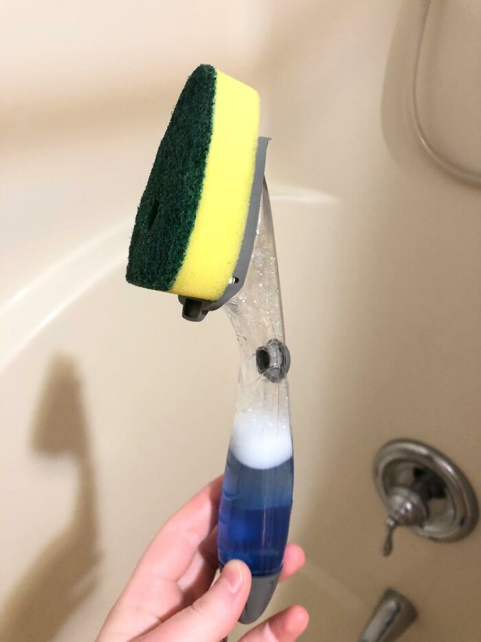 Dish Scrubber With Built-In Soap Dispenser: End The Soap Bottle Shuffle Forever