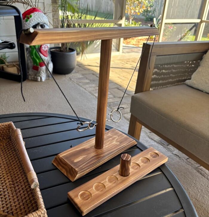 Solve Pie Drama with a Wooden Hook and Ring Showdown