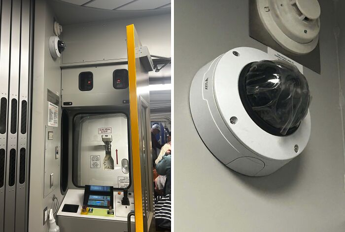 Airport Security Camera Still In Plastic. Boarding Jetblue Flight And Saw This