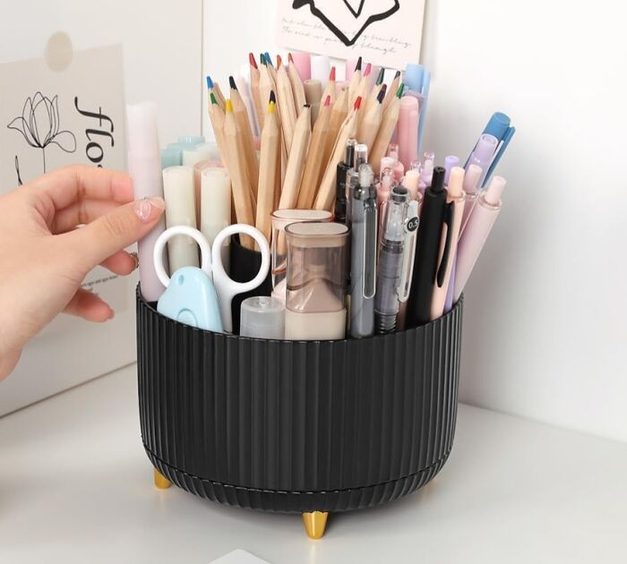The Lazy Susan of Desk Organizers Has Arrived: Meet the 360-Degree Rotating Desk Organizer