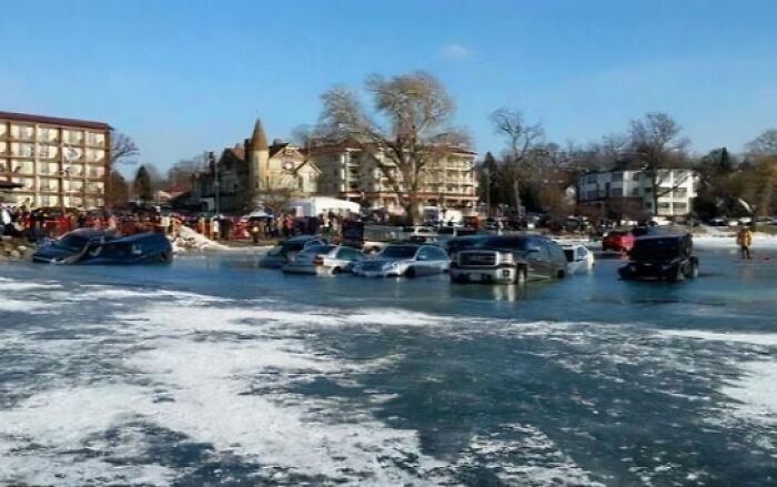 15 Geniuses Park On Frozen Lake… During a Heatwave