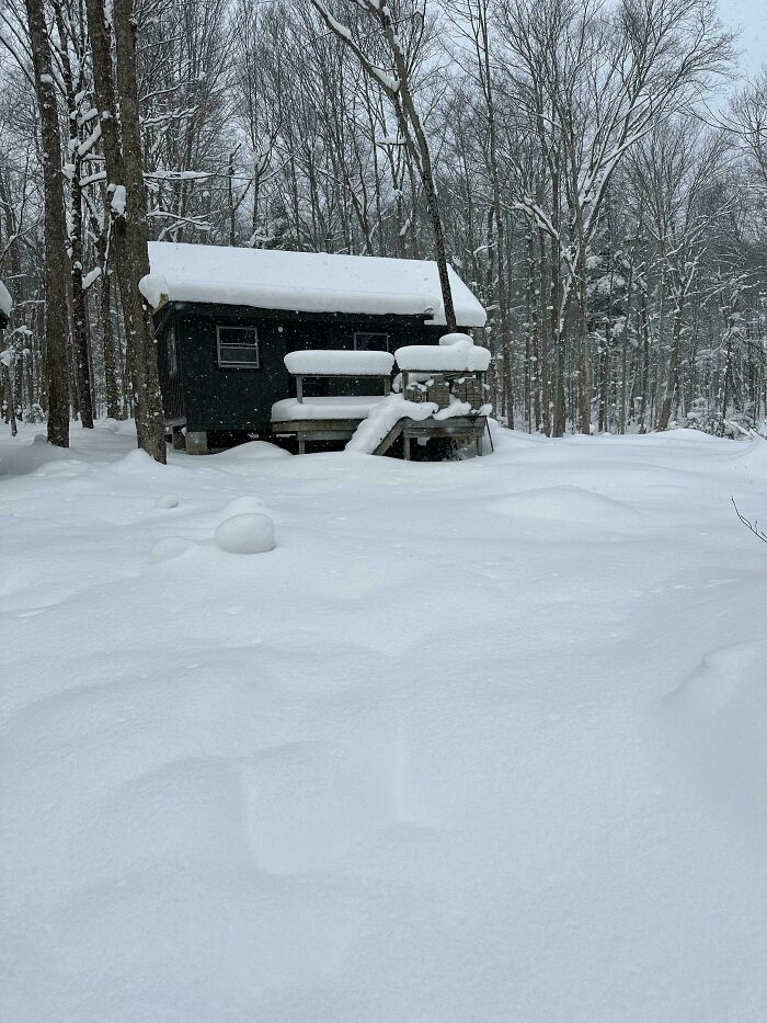 My Snowy Off-Grid Hideout In The Adirondacks