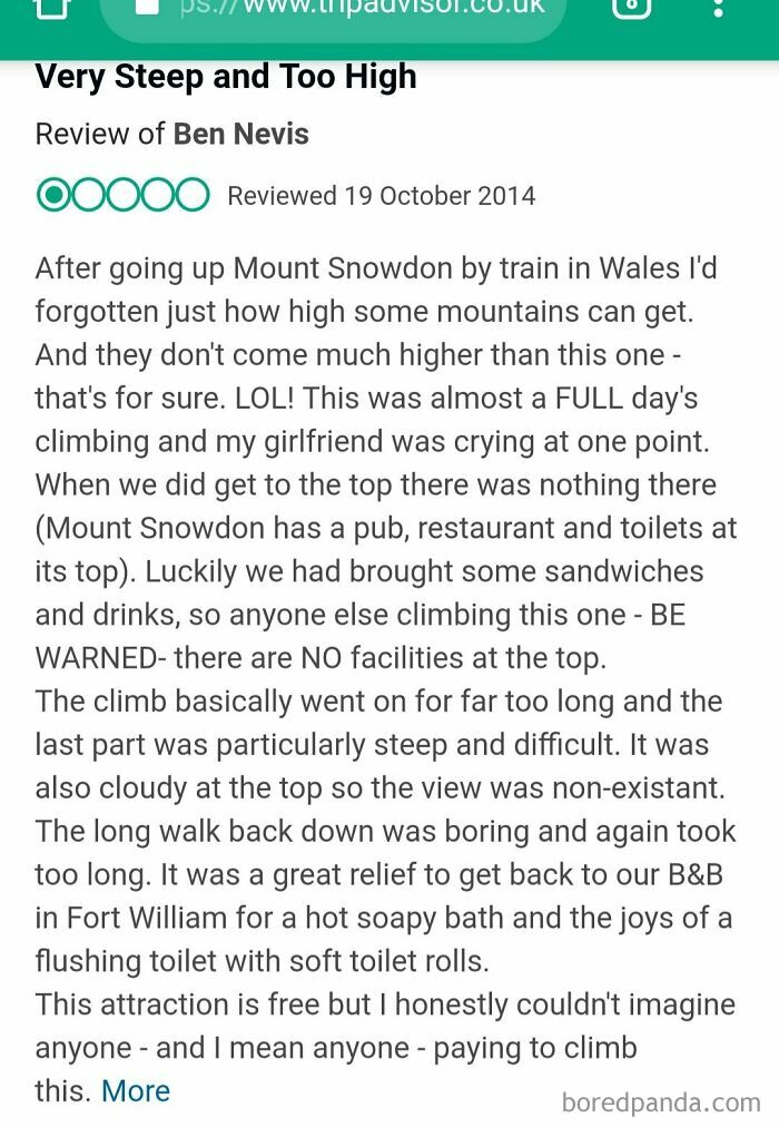 "Too Steep And Too High" - One Star For Ben Nevis
