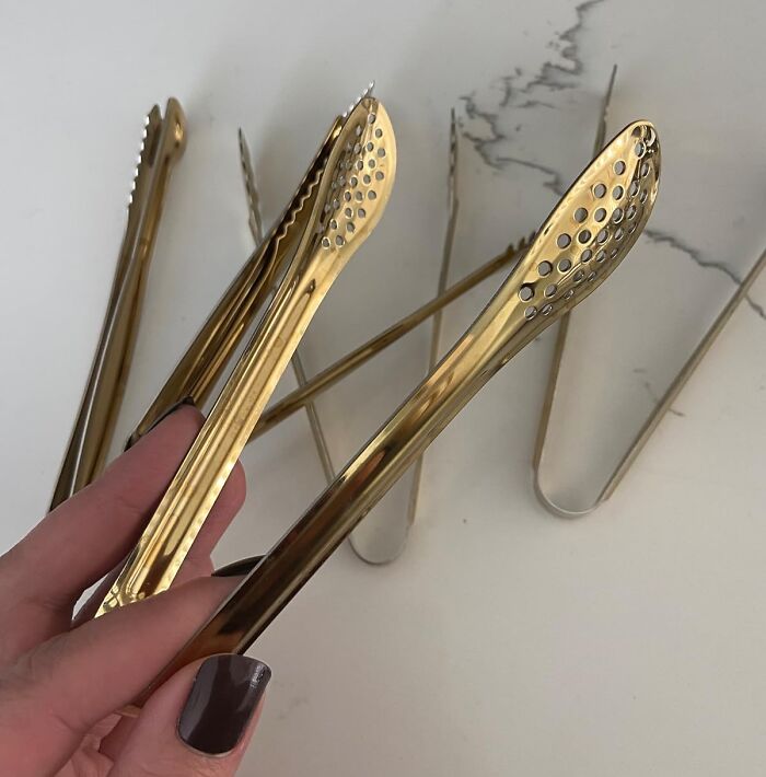 Your Green Bean Casserole’s Royal Upgrade? Gold Plated Serving Tongs