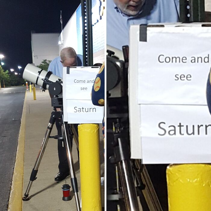 This Awesome Guy Showed Me How To See Saturn’s Rings Through A Telescope Outside Walmart