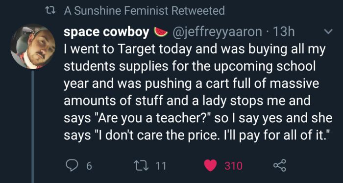 Mysterious Lady-Bro Appreciates Teachers (Teacher Power!)