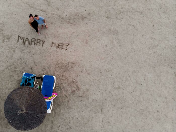 Proposed to My Girlfriend and a Stranger Took Drone Pics to Celebrate