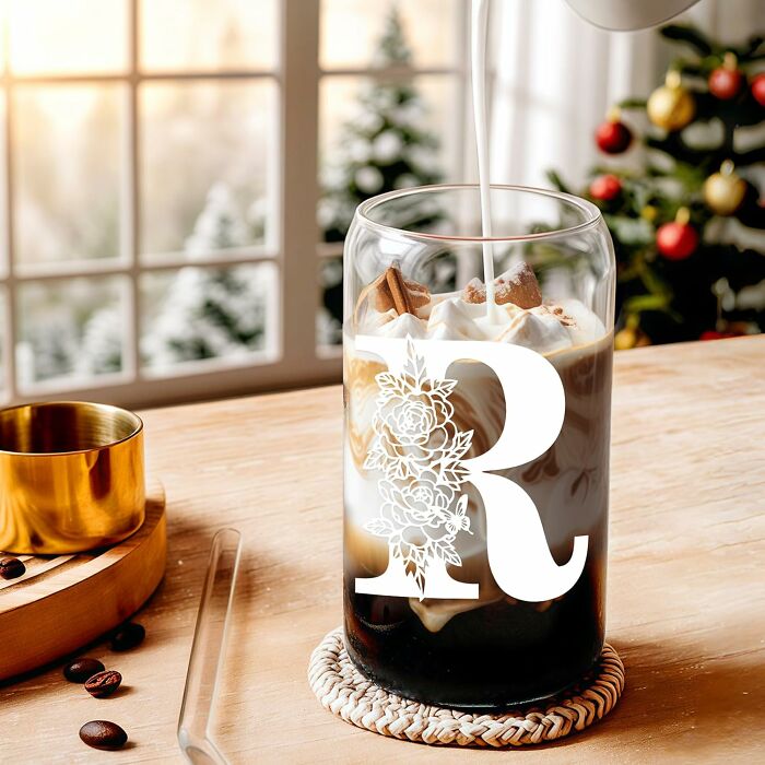 Make Their Fancy Iced Coffee Extra Fancy with a Personalized Glass Tumbler