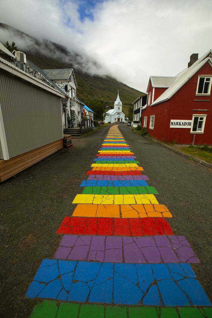Rainbow Road In Iceland: Because Why Not Paint The Streets?