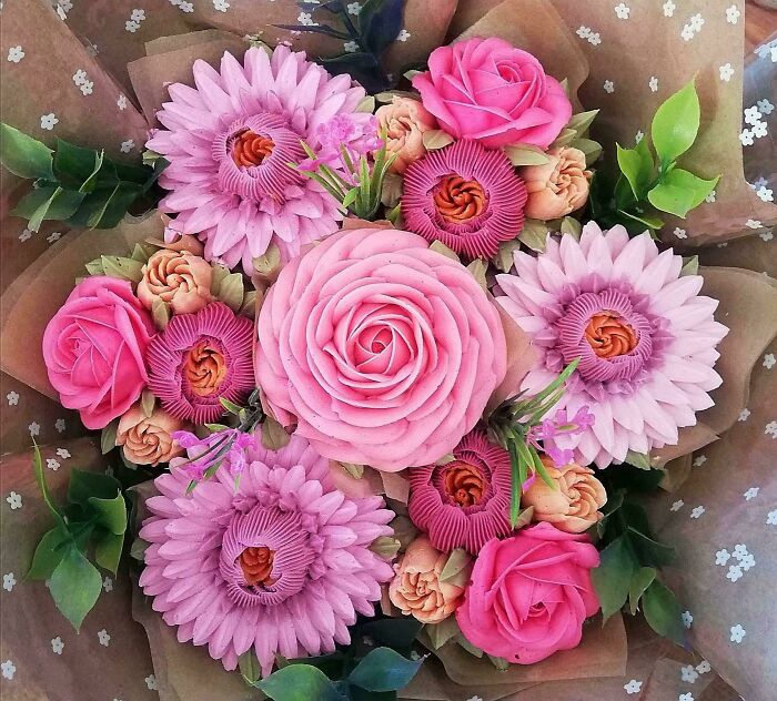 Bouquet of Pink Buttercream Flowers