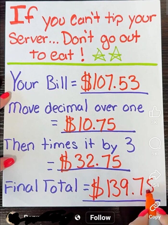 "If You Can’t Tip, Don’t Eat Out!"