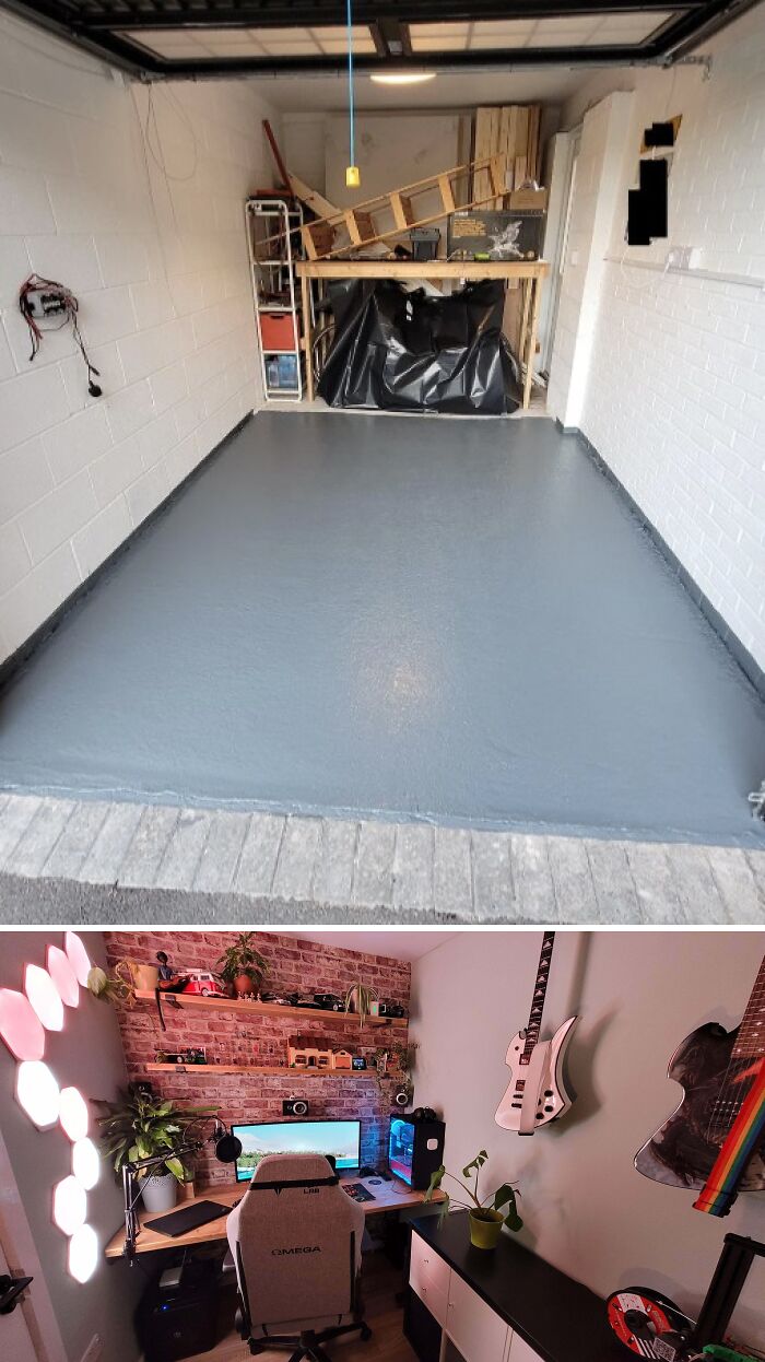 Garage Turned DIY Home Office, Because Why Not?