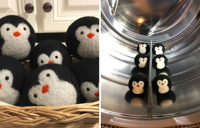 Make Laundry Day Adorable AND Static-Free With These Penguin Dryer Balls