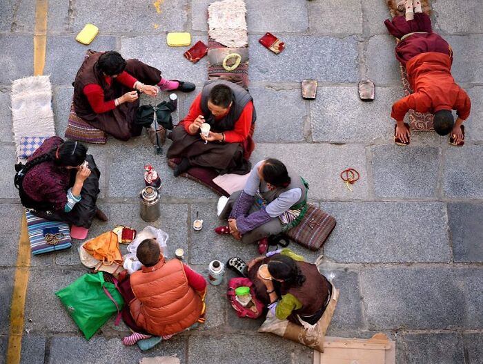 Morning Break At The Holiest Temple, Tibet