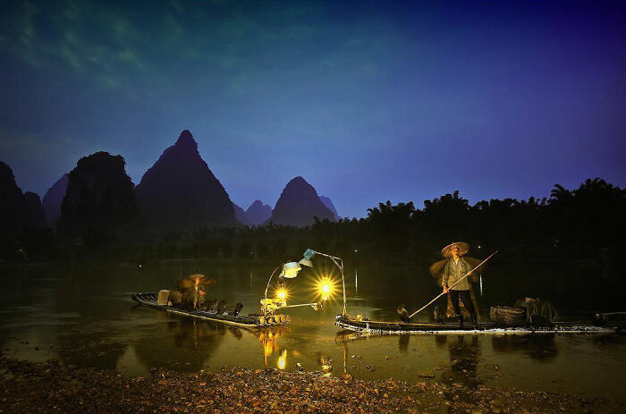 Fishermen In Li River, China