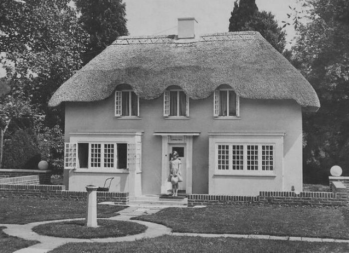 Future Queen Elizabeth Posing with Her Playhouse, 1932