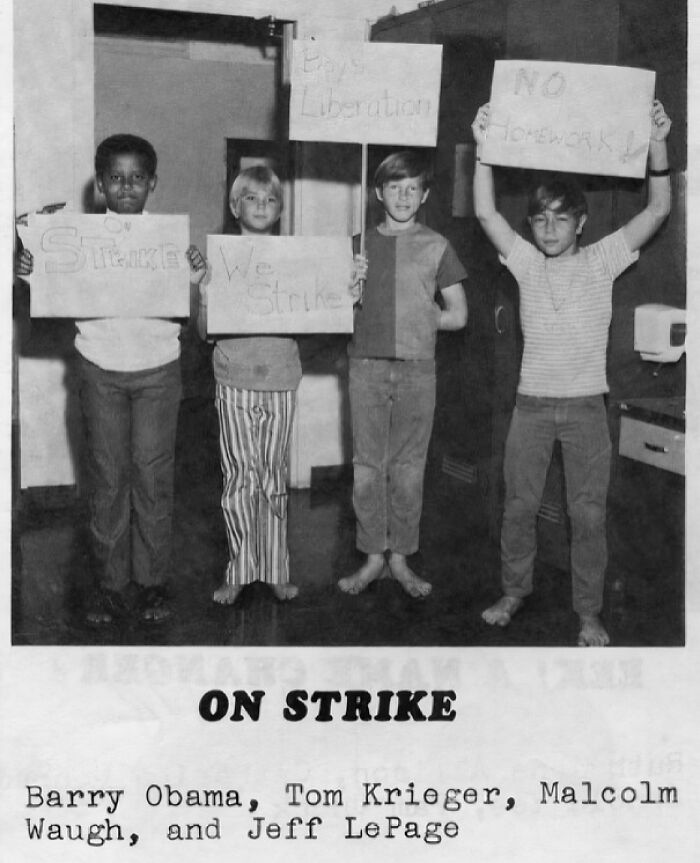 Young Barack Obama and Friends Protest Homework, Hawaii 1970s