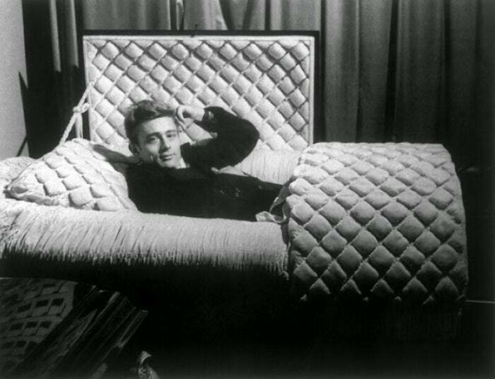James Dean Chilling in a Coffin Before It Was Too Late, 1955