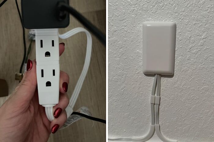 Tame That Cord Mess With This Sneaky Outlet Concealer And Extender, Because Nobody Likes Seeing Tangled Wires
