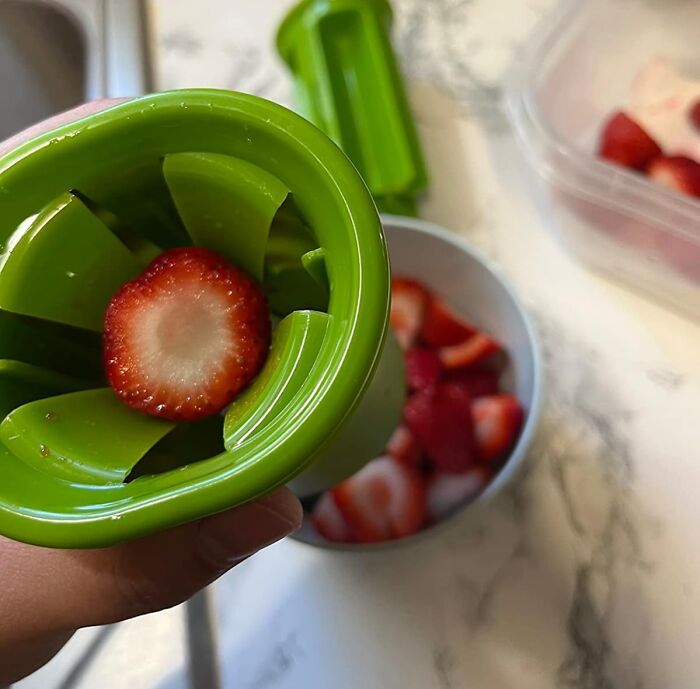 Slice Perfect Grapes And Strawberries In A Snap With This Fruit & Veggie Divider