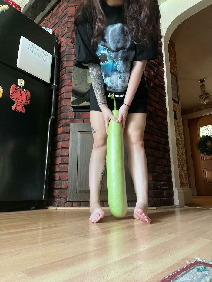 Got This from My Neighbor… It’s a Long Bottle Gourd!