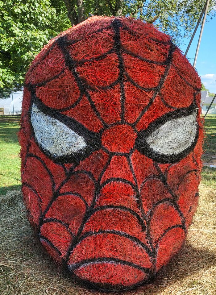 Spiderman Swings Into Hay
