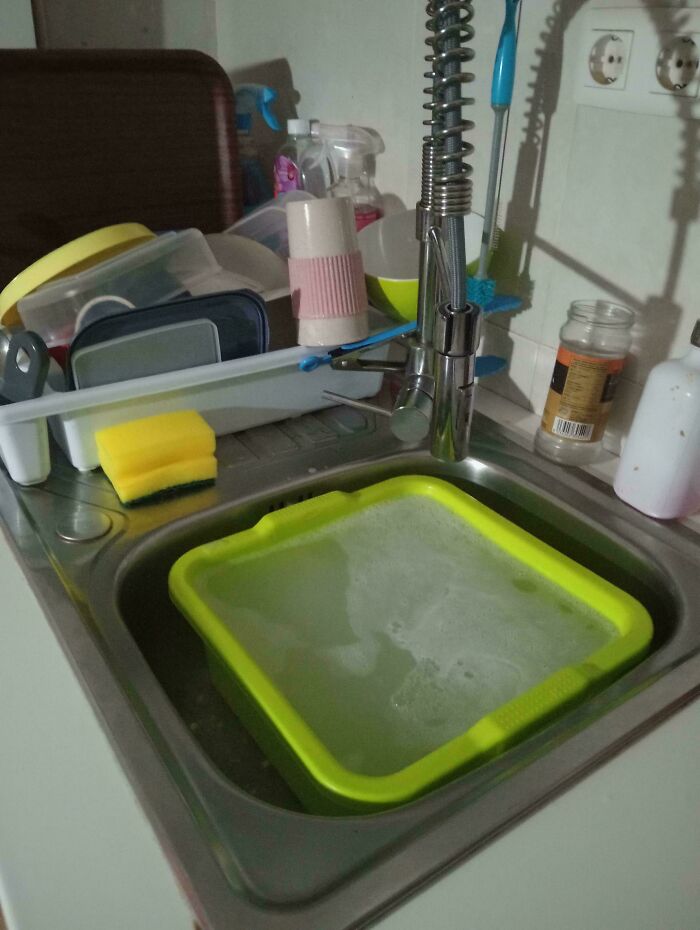 Sink Fills Up With Warm, Soapy Water While We Slept?