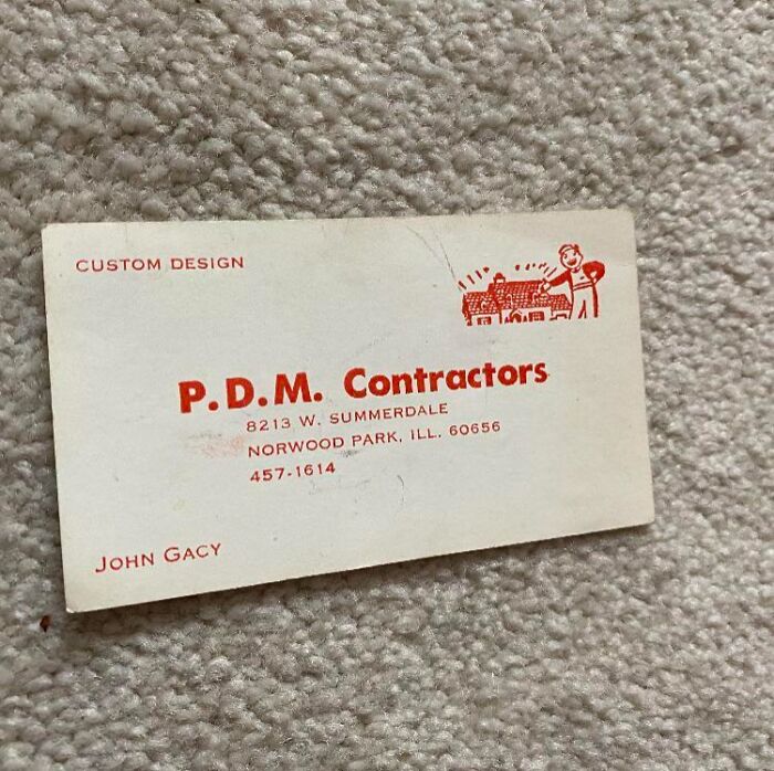 John Wayne Gacy Did Construction For My Grandparents, Found His Business Card!