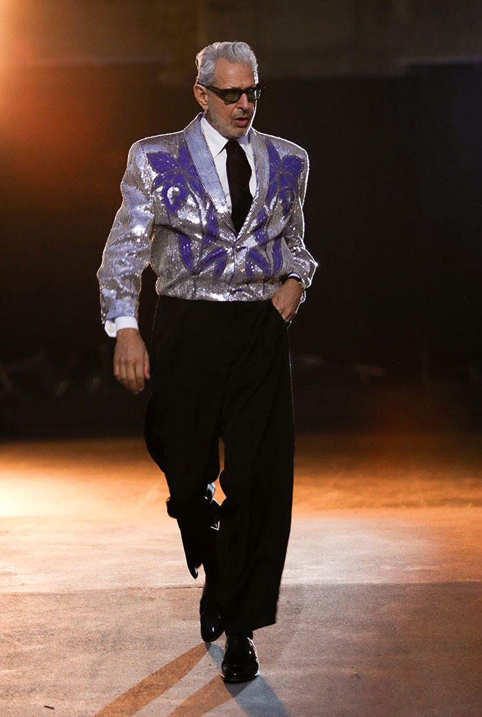 Jeff Goldblum’s Shiny Silver Showstopper