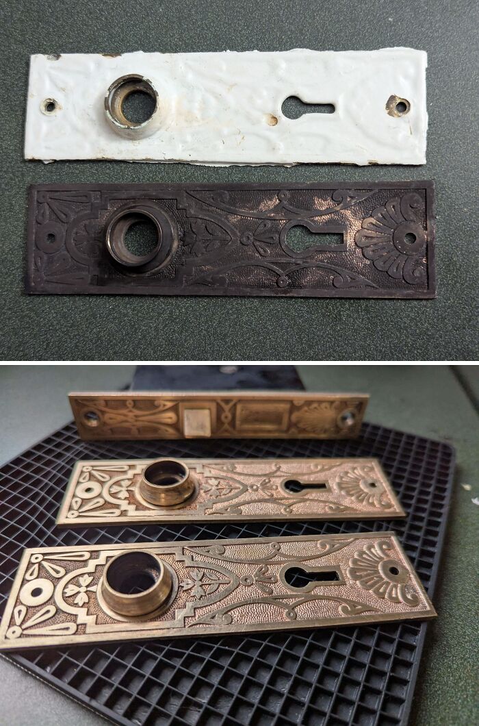 Who Painted Over These 150-Year-Old Face Plates? Why?!?