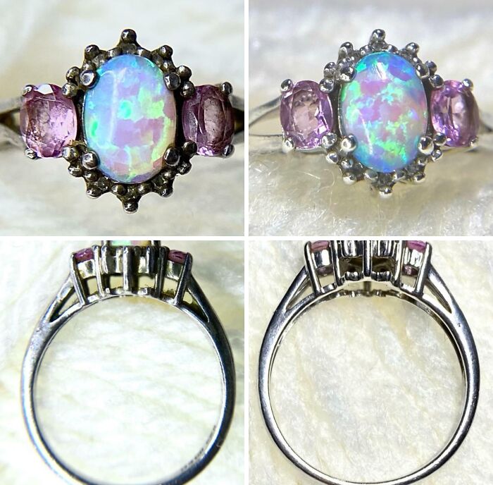 Found This Opal And Pink Sapphire Ring At A Flea Market For $20—You Won’t Believe The Glow-Up