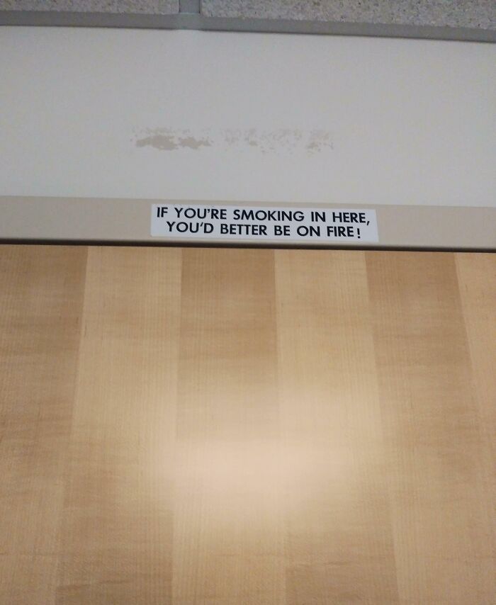 No Smoking Sign in the Doctor’s Bathroom That’s Actually Pretty Clever