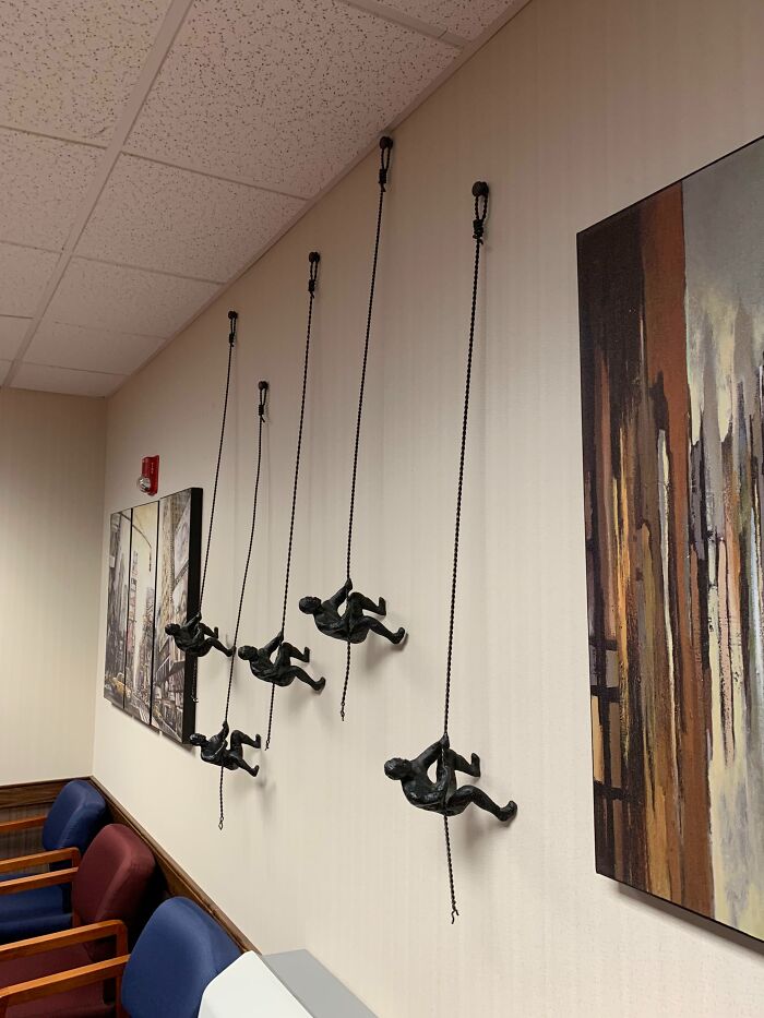 Cool Rappelling Sculptures Add a Little Flair to a Doctor’s Waiting Area