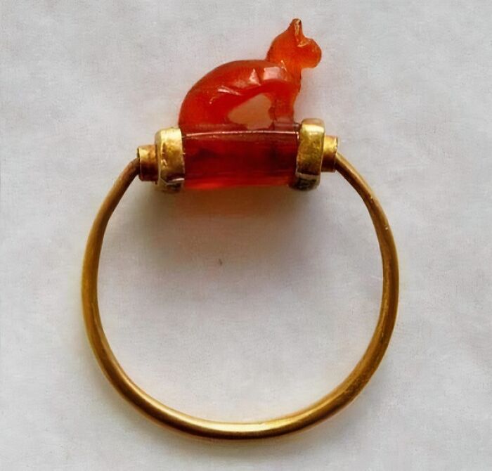 This 2,700-Year-Old Cat Ring From Egypt Is Purr-fectly Cool