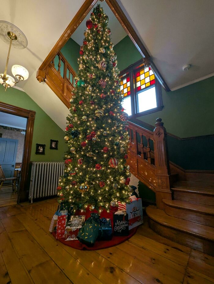Wrap-Around Staircase Perfect for a Giant 16-Foot Tree