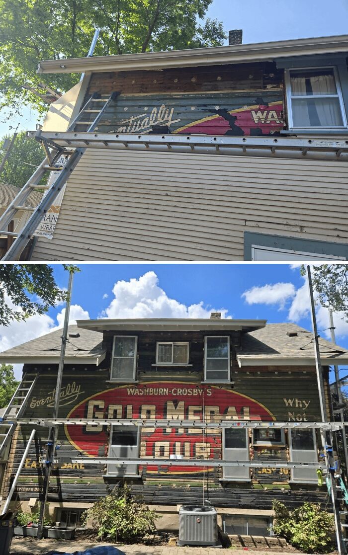 Minnesota Man Finds Century Signs Under New Siding