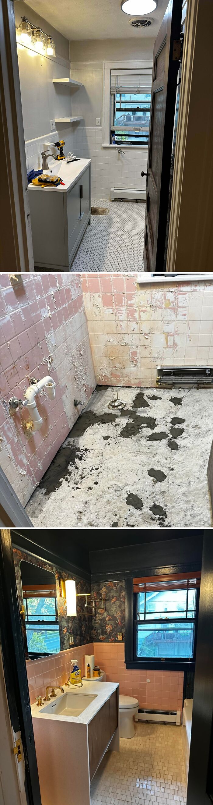 1921 Midwestern Pink Tile Bathroom Renovation