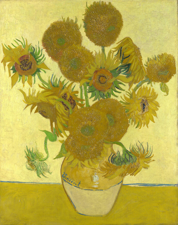 Vase With Fifteen Sunflowers (1888) by Vincent Van Gogh