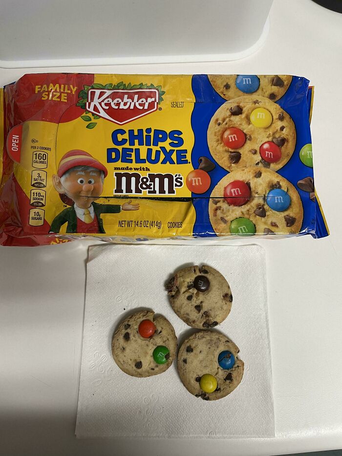 Cookies Were Packed With 3 M&Ms Each. Now Half The Cookies Look Like This