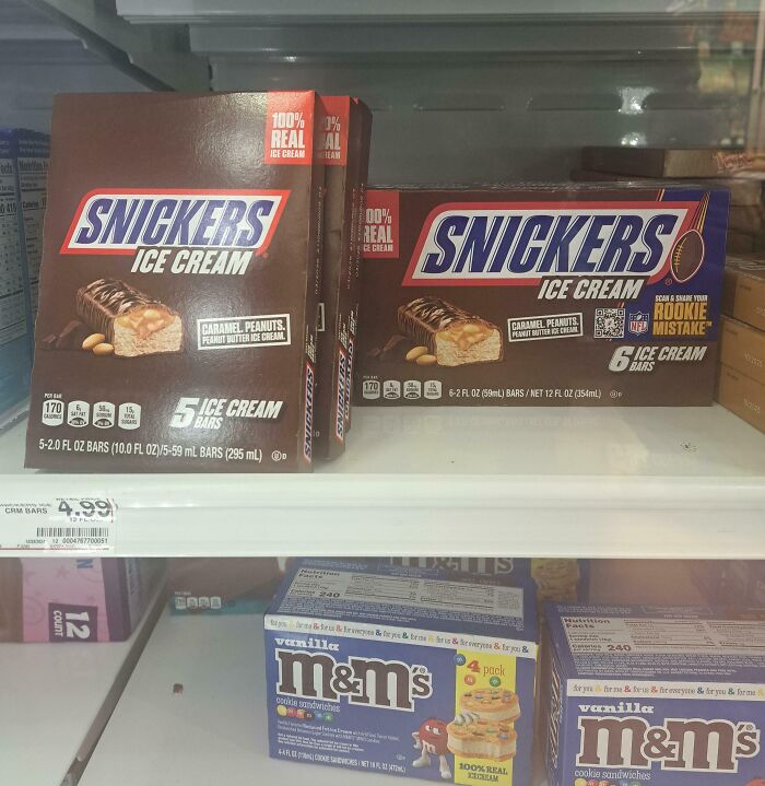 Snickers Ice Cream Bars Went From 6 To 5 In A Box—Same Price Of Course