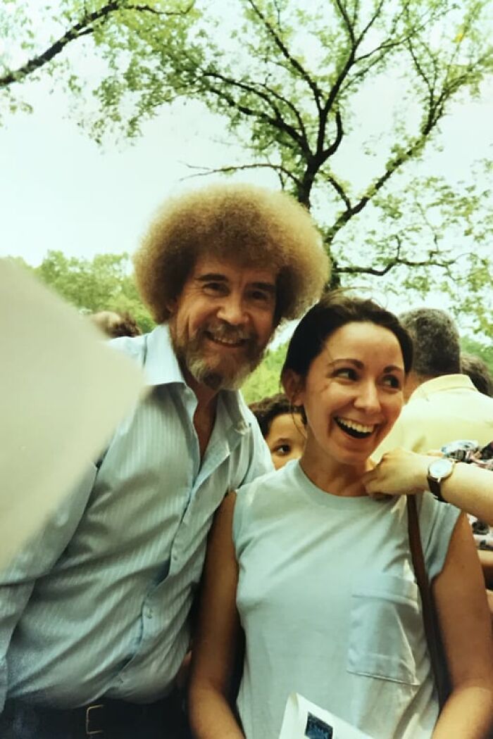 Mom Chilling with Bob Ross in NYC, 1989—Total Legend Status