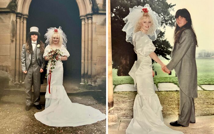 My First Wedding, December 1989: Long Hair + Top Hat FTW!
