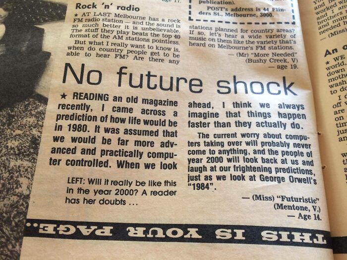 Found a 1980 Magazine Predicting The Future via a 14-Year-Old's Imagination