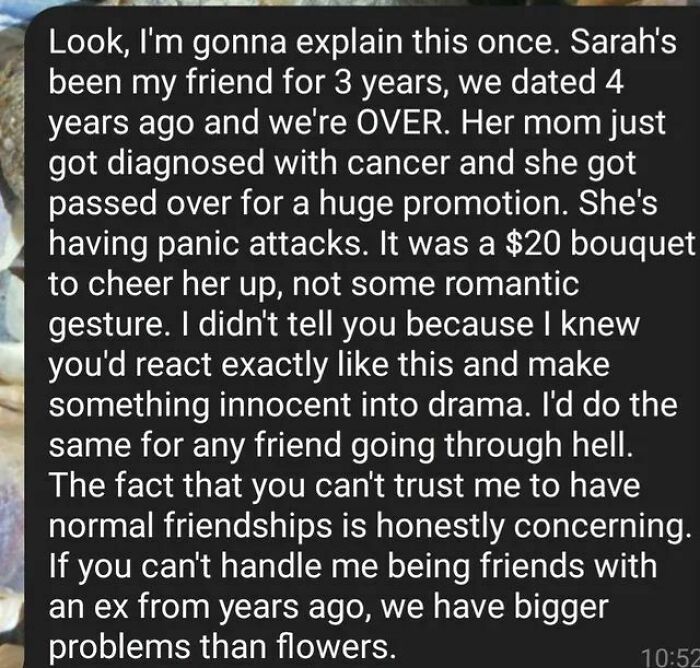 Am I Too Much For Being Upset About Flowers To His Ex?