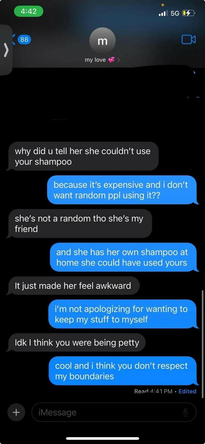 Am I Overreacting For Not Letting My BF’s Female Friend Use My Fancy Shampoo?