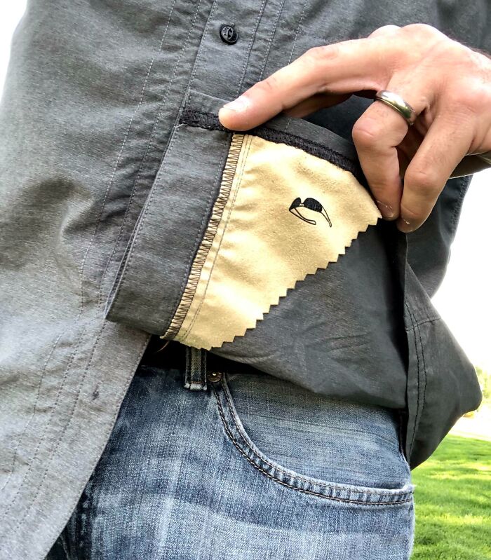 Shirt with Built-In Lens Cloth for Your Glasses