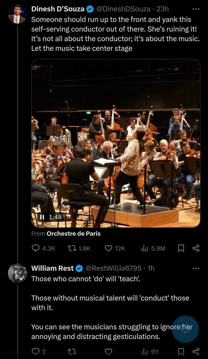 Never Seen An Orchestra, Hates Woman Conductor Anyway