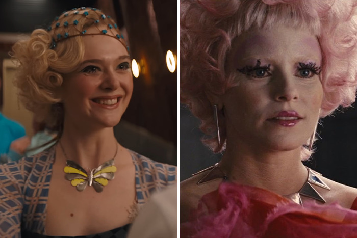 Elle Fanning as Effie Trinket, the stylish mentor
